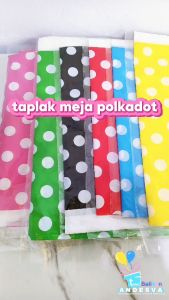 Table Cover Polkadot Ungu / Taplak Meja Pastik / Taplak Meja Ungu