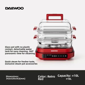 Daewoo | Multi-Functional Glass Ceramic Steam Pot Large Capacity