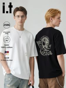izzue | Mens Sparta Print Loose Cotton T-Shirt White
