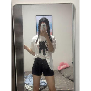 Áo Thun Cotton Cổ Tròn in Hình Mèo Hip Hop Cổ Điển Mỹ Dành Cho Cặp Đôi Tay Ngắn Thời Trang Mùa Hè Thường Ngày Chất Liệu Cotton 100%