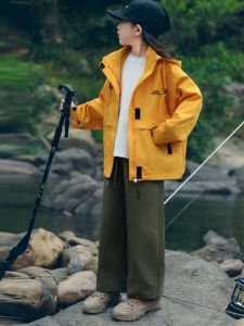 Girls Outdoor Spring Autumn Jacket And Pants Two Piece Set Medium And Large Childrens Fashionable Coat Windproof Regular Thickness