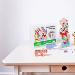 Trò Chơi Xếp Chồng Khối Gỗ Hình Con Vật Montessori - Đồ Chơi Học Tập Sớm Cho Trẻ Em Rèn Luyện Cảm Giác & Phát Triển Kỹ Năng Vận Động Tinh