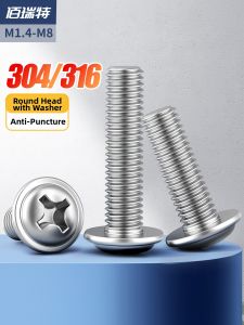 BAIRUITE | 304 Stainless Steel Round Head Cross Screw 316 Stainless Steel Screw M2 M3 M4 M5 M6 M8