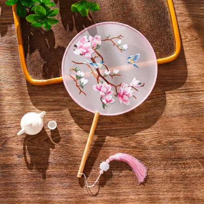 Double Sided Embroidery Ancient Style Chinese Dance Fan