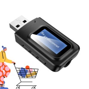 Bluetooth5.0 Audio Transmitter Receiver With LCD Screen USB Power 3.5MM AUX RCA Adapter For Car TV PC Speaker Headset