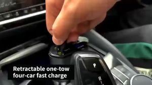 4 in 1⚡️Fast Charging⚡️Car Charger 120W Digital Display Quick Charge Dual USB and 2 Retractable Cables for IOS type-c High Quality 180° Rotation Applicable equipment 99% Increase Charging Speed Extension Cable iPhone Android Universal