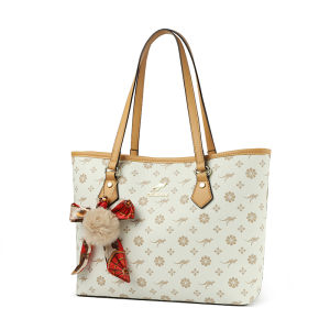 Kangaroo Leather Handbag Large Capacity Fashionable Soft Leather Shoulder Bag Gift for Mom Ladies Bag Commuter Style Canvas Lining