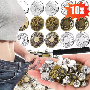 10 cái kim loại jeans nút 17/20 mét thay thế không may vít nút Bộ đồ nghề điện nailless có thể tháo rời Jean Khóa quần áo quần pins