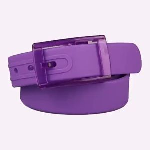 High-Quality Silicone Belt for Men and Women with Plastic Buckle Candy Colors No Metal Approved by Quality Control