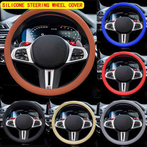 Car Decoration DIY Accessories Car Silicone Steering Wheel  Cover Multi Color Elastic Protetive Auto interior Covers For Women M