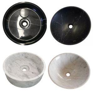 Luxury Unique Design Countertop Wash Hand Basins Hotel Carrara White Marble Bathroom Vanity Sinks