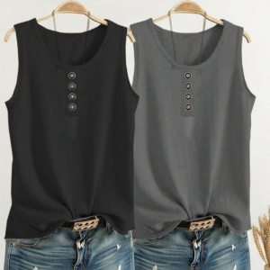 Lieoyuarn | Large Size Loose Tummy Concealing Tank Top