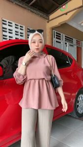 OLLA BLOUSE POLOS KERUT PINGGANG / MYRA TOP BLOUSE / SITA PEPLUM BLOUSE