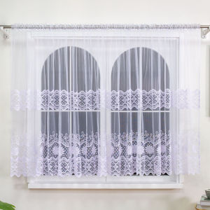 Romantic Style Embroidered Sheer Curtain Semi-Transparent Window Drapes for Living Room Festivals Decoration 1pc
