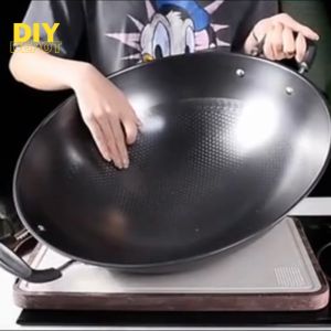 Double Handle Non Stick Honey Comb Wok Frying Wok Kuali Bertangkai Honey Comb Wok Traditional