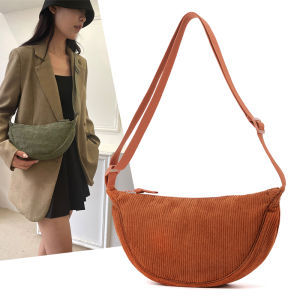 Sporty Crossbody Bag Womens New Style Moon Dent Dumpling Bag Casual Canvas Backpack Nylon Single Shoulder Bag Versatile