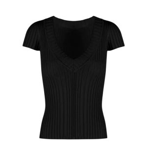 YUEZHONGWEI | Áo thun tay ngắn cổ chữ U màu trắng cho nữ mùa hè thiết kế ôm vừa vặn nhỏ gọn phong cách đường phố thường ngày