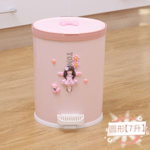 Large Size Cartoon Foot Pedal Trash Can for Home Living Room Bedroom Bathroom Cover Toilet Square Family Cleaning Tools