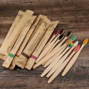 50Pcs Kids Bamboo Toothbrush Soft Bristles Eco Plastic-Free Toothbrushes Oral Care Wooden Tooth Brush Eco Bamboo Handle