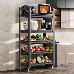Kitchen Multi-layer Vegetable Rack Stand Metal Storage Shelf Fruit And Vegetable Basket Small Cart Durable Rust-proof Design