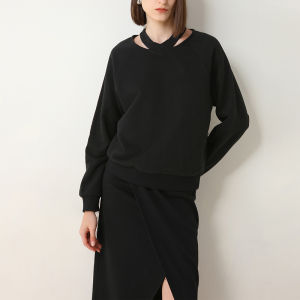 Fashionable Half-length Skirt CANVAUS Korean Style Womens Design Sensation Black Elastic Waist Straight Tube Mid-length Skirt