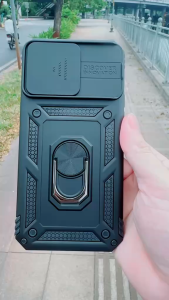 Ốp lưng dùng cho phone 15 Promax có nắp che camera có giá đỡ
