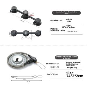 Campingmoon | Triple-Feeding Flat Gas Nozzle Conversion Connector Camping Stove Accessory