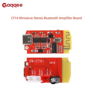CT14 Miniature Stereo Bluetooth 5.2 Amplifier Board DC 3.7-5V 5W+5W Audio Module Micro USB/Type-C Interface