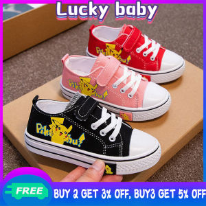 Canvas Shoes Pikachu Children Sneakers Shoes for Kids Boys Girls Korean Fashion Velcro Low Casual Cartoon