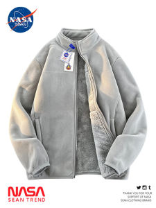 WASSUP PANDA Fleece Lined Stand Collar Jacket Mens Thick Warm Autumn Winter Style Sheepskin Faux Fur Coat Youth Fashion