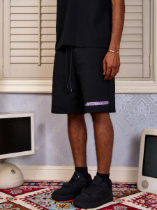 กางเกงขาสั้นทรงตรงเอวกลางสำหรับผู้ชาย กางเกงขาสั้นลำลองฤดูร้อนสำหรับผู้ชายและผู้หญิง ปักลายอเมริกัน ทรงลำลอง 5 ชิ้น