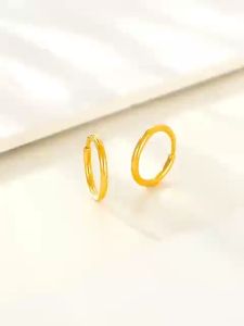 24K Saudi Gold Nasasangla pawnable 100% Original glossy hoop earrings accessories for kids girl earring gift earrings hypoallergenic non tarnish dangling