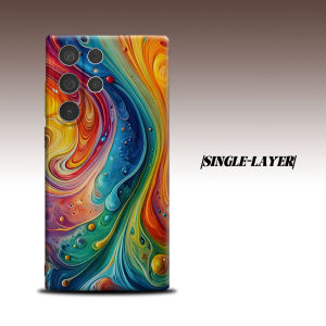 Rainbow Fluid Texture For Samsung Galaxy S26 S25 S24 A56 A36 Dual Layer Luxury Fashion Full Lens Protective Case