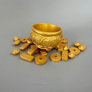 Cure-Boring Japanese Style Office Desk Decorative Miniature Resin Wealth Attracting Potted Plant Computer Desktop Decoration