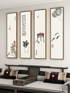 New Chinese Style Living Room Decorative Painting Zen Spirit Study Room Wall Art Metal Framed Oil Canvas Family Home Decoration