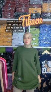 Kaos Oversize Size MLXLXXL Atasan Wanita Muslimah Over Size Lengan 3/4 Terbaru Kaos Wanita Over Size Belah Samping Jumbo Cotton Combet Baju Oversized Premium