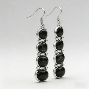 Bohemian Natural Turquoise Earrings Are Available in Three Colors: Red Green and Black. They Are a Retro Ethnic Style Hypoall