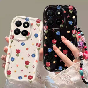 Phone Case Honor 400 Smart Honor X7d X7C Honor 200 Smart 5G 4G with Trendy Butterfly Painted Bead Bracelet Casing Lens Protection Silicone Soft Back Cover