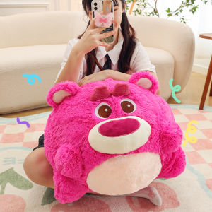 Cute Pixar Strawberry Bear Pillow Office Cartoon Doll Toy Sleeping Soft Plush Cushion for All Ages Male Female Universal
