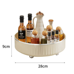 Kitchen Rotating Spice Rack Storage Shelf Countertop Organizer Multi-Functional Plastic Storage Box Home Essential Goods