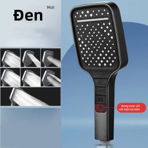 Vòi Sen Cầm Tay 7 Tốc Độ Tăng Áp Đầu Vòi Lớn Tiết Kiệm Nước Bộ Lọc Đa Chức Năng Chất Lượng Cao Dùng Cho Gia Đình Chất Liệu Nhựa ABS Hình Vuông