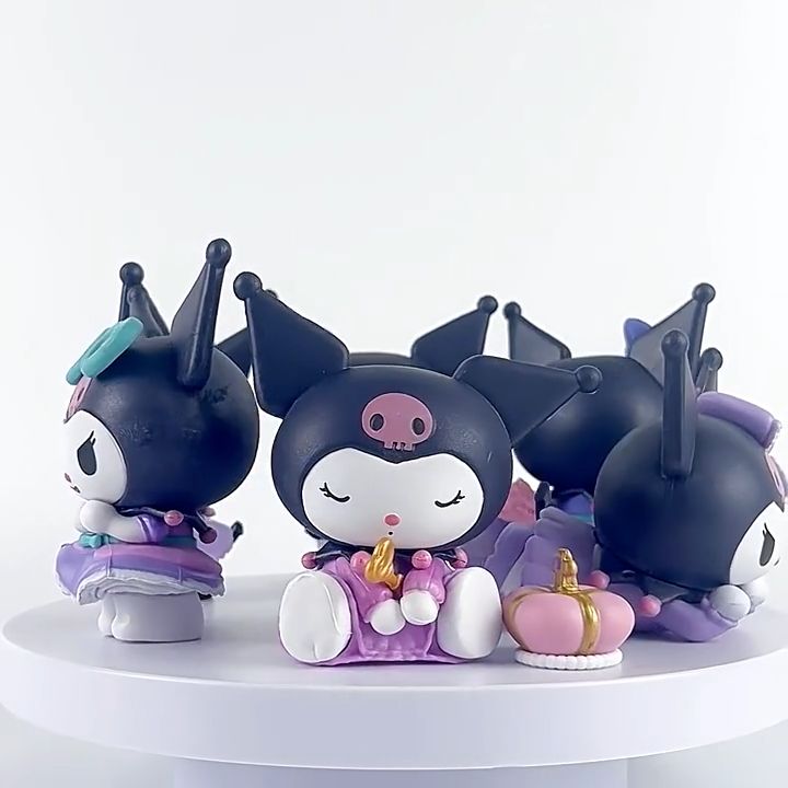 Action Figure KUROMI x MY MELODY - Miniatur Pajangan Topper Kue Mainan Hello Kitty Kurumi Melodi Cinnamoroll