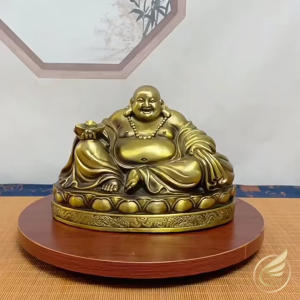 Tượng Phật Di Lặc Tọa Đài Sen Hút Tài Lộc Bằng Đồng Thau Tượng Phật Giáo Trang Trí Hình Phật Di Lặc - Đồ Đồng Thuận Tâm