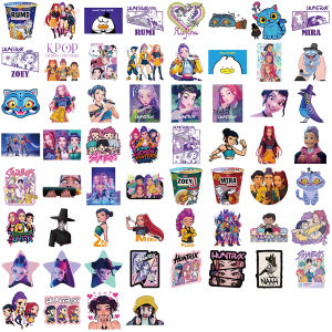 60PCS K-POP DEMON HUNTERS HUNTR/X Cartoon Graffiti Stickers Phone Guitar Laptop Notebook Suitcase Waterproof Sticker Kids Toys