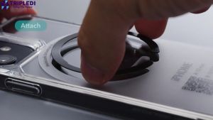 TRIPLEDI Ring MagSafe Magnetic HaloLock Wireless Charger Universal Plat Metal Cincin Case TPU PC Samsung iPhone