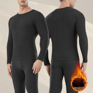 ชุดชุดลองจอนสำหรับผู้ชายลองจอห์นผ้าบลาสติดขัดสองด้านด้านบนสำหรับผู้ชายอากาศหนาวขนาดพิเศษ