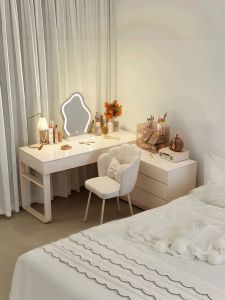 ZHUOHE | Corner Dressing Table Desk with Storage