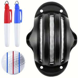 Golf Ball Liner Triple Line with 2 Marker Pen Color Blue Red Putting Position Aids Line Marker