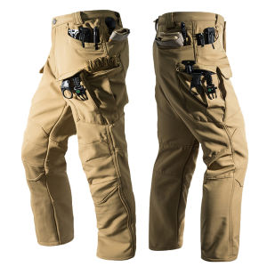 Tactical Military Men Winter Autumn Fleece Waterproof Cargo Pants Hiking Camping Softshell Climbing Casual Warm Combat Trousers