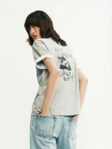 edition | 2026 Autumn New Hemp Cotton Cat Pattern Embroidery Short Sleeve T-Shirt